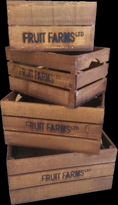 Juego de Cajas de Madera Antiguas 4 Unidades